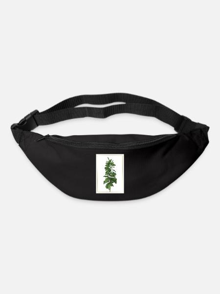 Green plant in gold frame - Bum bag - black