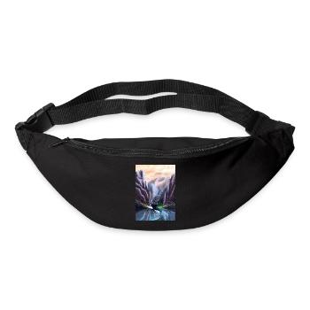 Saut d’orques dans une vallée montagneuse - Sac banane - noir - Devant