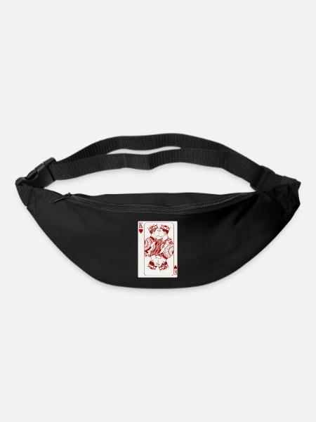 Carte du cœur qui embrasse les rois - Sac banane - noir
