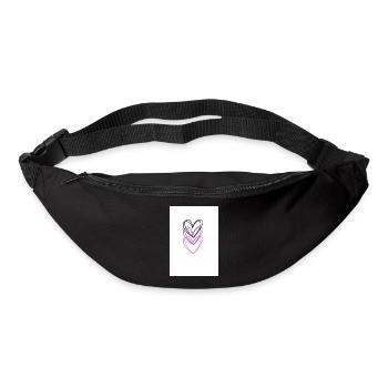 Three intertwined hearts in neon colors - Bum bag - black - Front