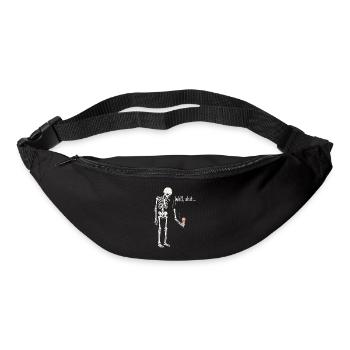 Eh bien merde, humour noir squelette gothique - Sac banane - noir - Devant