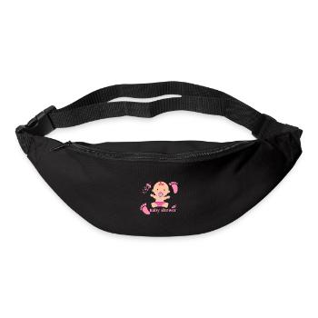 fête Baby shower bébé fille futuremaman accoucher - Sac banane - noir - Devant