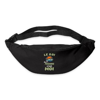 Le roi des poissons t-shirt pêche humoristique - Sac banane - noir - Devant
