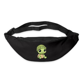 tortue mignon mignon bébé enfants animal dessin animé - Sac banane - noir - Devant