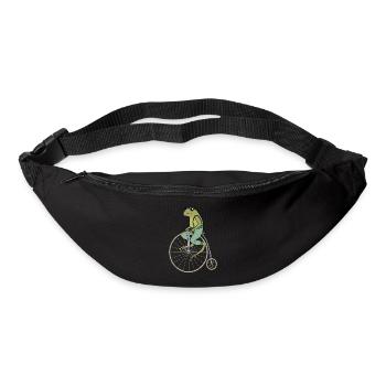 Cottagecore Aesthetic Frog on High Wheel Vintage - Bum bag - black - Front