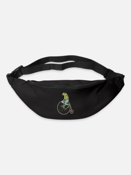 Cottagecore Aesthetic Frog on High Wheel Vintage - Bum bag - black