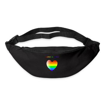 Idée cadeau coeur arc-en-ciel LGBT L'amour c'est l'amour - Sac banane - noir - Devant