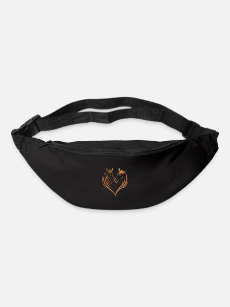Pferde herz - Gürteltasche - Schwarz