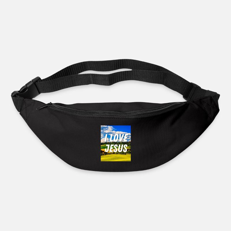 J’aime Jésus - Citation chrétienne - Sac banane - noir