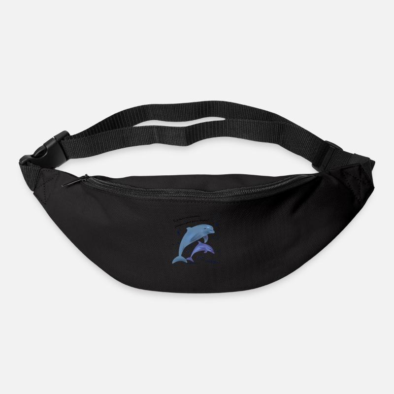 dauphins, citation - Sac banane - noir