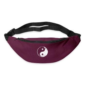 yoga yin yang white - Bum bag - burgundy - Front