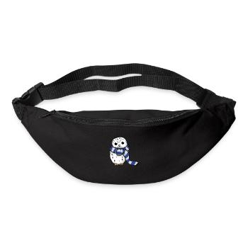 Schneeeule Blau-Weiß - Gürteltasche - Schwarz - Vorne