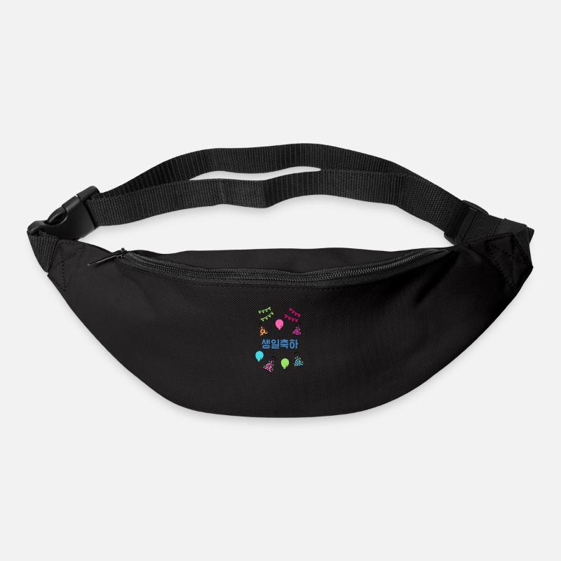 Joyeux anniversaire coréen - K-Pop - Kpop - Sac banane - noir