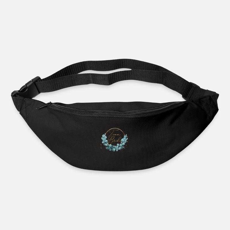 mariée de l'équipe de couronne de lierre bleu - Sac banane - noir