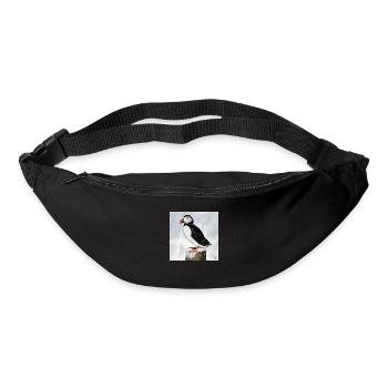 Gemalter Papageitaucher im Schnee Vogel Design - Gürteltasche - Schwarz - Vorne