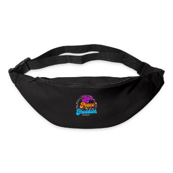 Hippie outfit | Hippies love peace gift idea - Bum bag - black - Front
