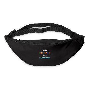 Lieber Kunterbunt als Kackbraun Anti Rassismus - Gürteltasche - Schwarz - Vorne