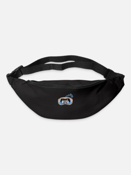 Ein Taucher mit Wasser in der Brille, schwimmen, schwimmen - Gürteltasche - Schwarz