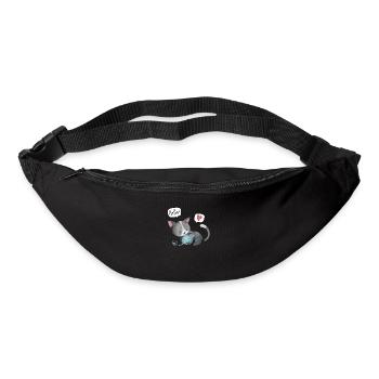 Chaton mignon avec pelote de laine tout en jouant - Sac banane - noir - Devant