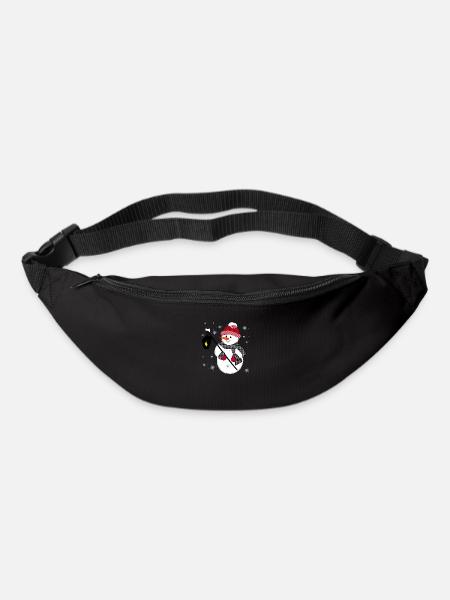 Weihnachtsmotiv Schneemann - Gürteltasche - Schwarz