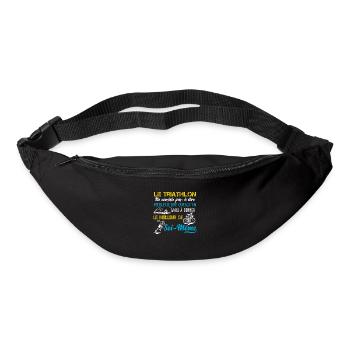 Triathlon motivation sport, idée cadeau triathlète - Sac banane - noir - Devant