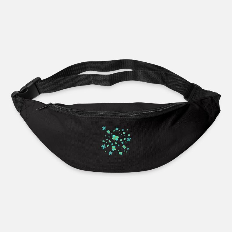 Buntes Muster der Schmetterlingskunst - abstrakter Schmetterling - Gürteltasche - Schwarz
