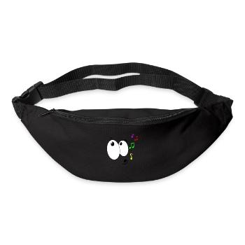riesige Glubschaugen - feel the music! - Gürteltasche - Schwarz - Vorne