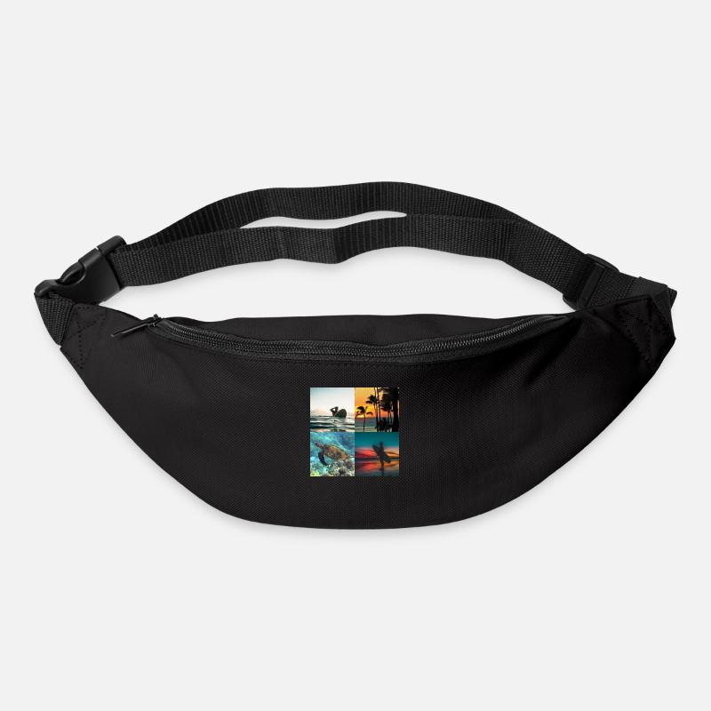 Hawaii Surfing SurferWater Summer Beach Gift - Bum bag - black