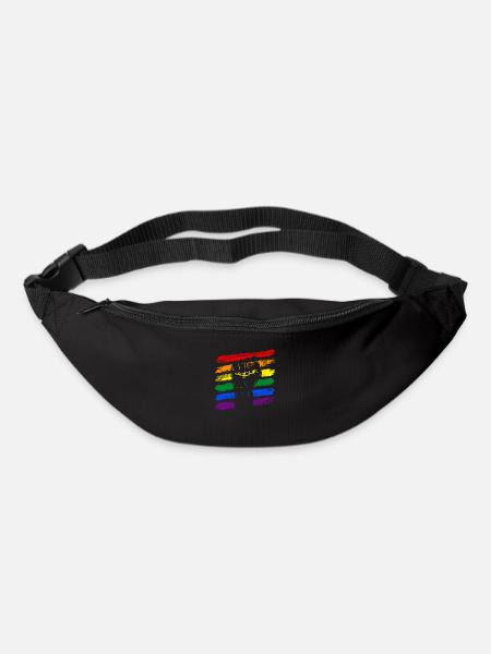 Regenbogen Fahne LGBT Faust - Gürteltasche - Schwarz
