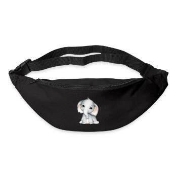 Bébé Éléphant Drôle de doux T-shirt idée cadeau - Sac banane - noir - Devant
