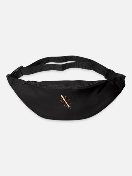 Soprano flûte à bec avec musique note idée cadeau - Sac banane - noir
