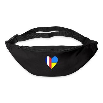 France Ukraine Coeur - Sac banane - noir - Devant