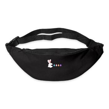 Frohe Ostern Kaninchen Gamer isst Ostereier - Gürteltasche - Schwarz - Vorne