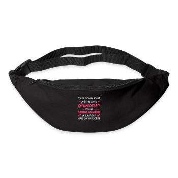 cadeau humour princesse et ambulancière - Sac banane - noir - Devant