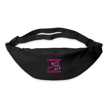 muddy run langsam glücklich Lauf Team Motto Shirt - Gürteltasche - Schwarz - Vorne