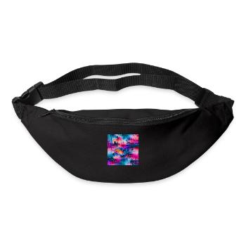Abstract watercolor pattern in retro neon colors - Bum bag - black - Front