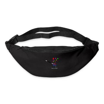 Chapeau magique et baguette - Sac banane - noir - Devant