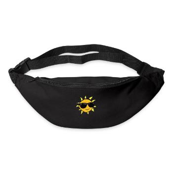 Soleil avec lunettes de soleil Idée cadeau - Sac banane - noir - Devant