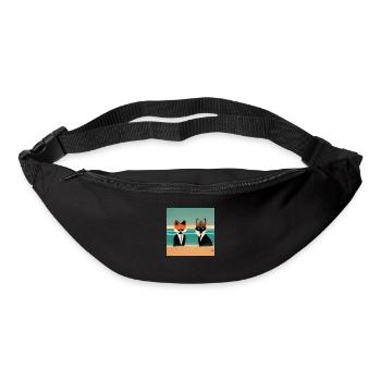 Fuchs und Waschbär im Kostüm - Gürteltasche - Schwarz - Vorne