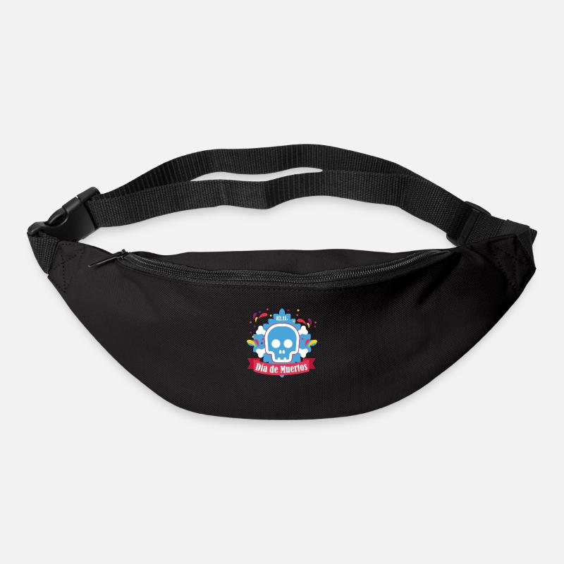 dia de muertos blau - Gürteltasche - Schwarz