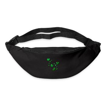 Herzen Muster grün symbol glitzer - Gürteltasche - Schwarz - Vorne