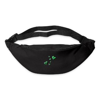 green heart pattern glitter - Bum bag - black - Front