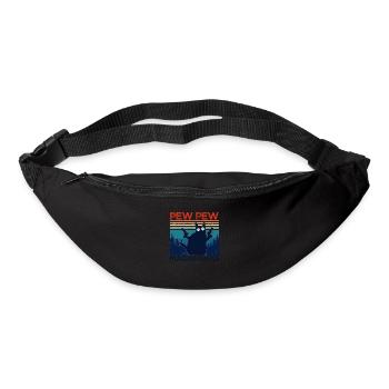 pew pew funny cat lustige katze geschenkidee - Gürteltasche - Schwarz - Vorne