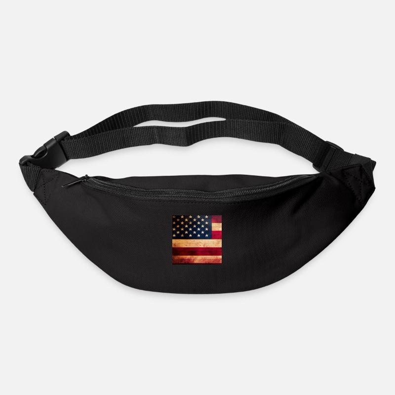 Logo du drapeau américain - Sac banane - noir