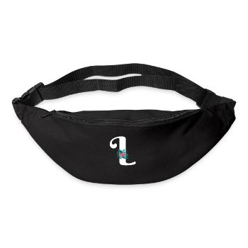 Buchstabe L geblümt - Gürteltasche - Schwarz - Vorne