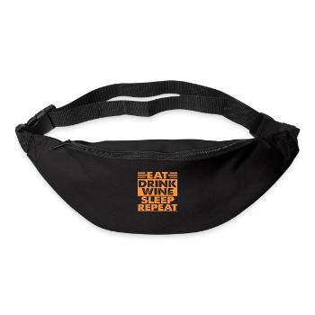 Manger Boire Du vin Dormir Répéter - Sac banane - noir - Devant