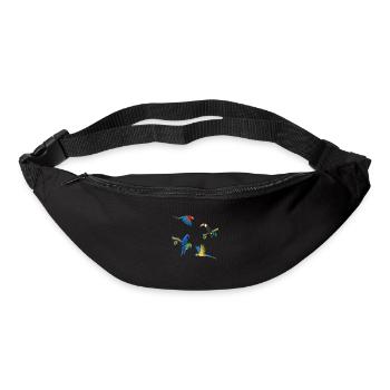Bunte Papageien - Gürteltasche - Schwarz - Vorne