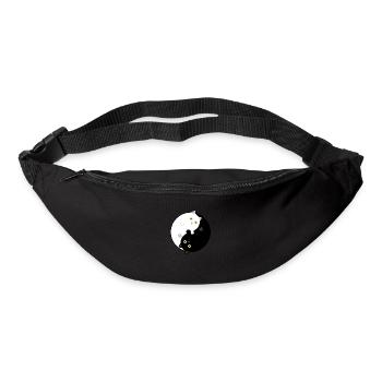 Schwarz-weiße Yin Yang Katzen - Gürteltasche - Schwarz - Vorne