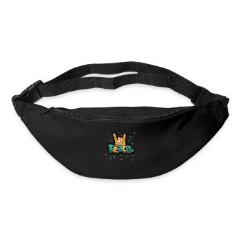 Art textuel de la paix avec les doigts levés - Sac banane - noir - Devant