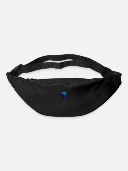 Blue Plant Rose Flower - Bum bag - black